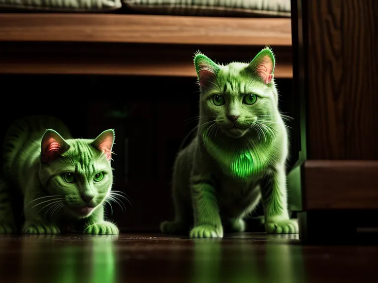 Leuchtende Augen der Straßenkatze blicken unter dem Sofa hervor – kleines Zeichen im Tierkommunikation Erfahrungsbericht mit einer Angstkatze