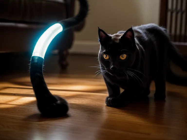 Zwei gelbe Augen der Angstkatze Mira leuchten aus dem dunklen Spalt unterm Sofa – Schlüsselbild aus meinem Tierkommunikation Erfahrungsbericht